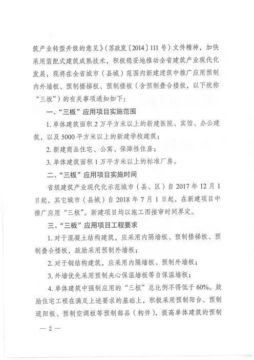 江蘇：新建建筑應(yīng)用預(yù)制內(nèi)外墻板預(yù)制樓梯板預(yù)制樓板相關(guān)要求！(圖2)